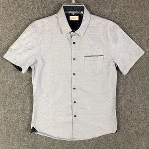 Zagiri Button Up Shirt Men's Small Short Sleeve Cotton Blend Adults‎ Blue S